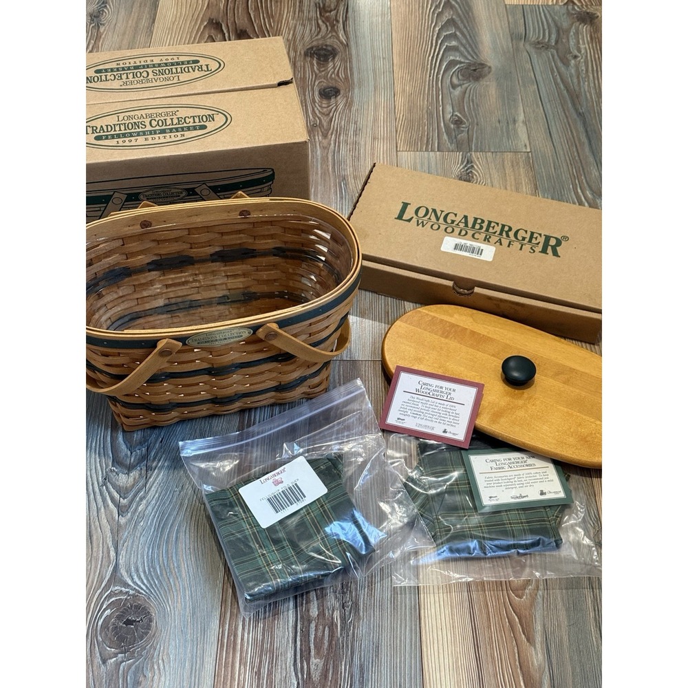 VTG. 1997 LONGABERGER FELLOWSHIP EDITION BASKET COMPLETE COMBO WITH BOXES